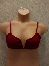 Zaful Forever Young Swim Bikini Top. White Deep. Dark Brick Red. Size XL