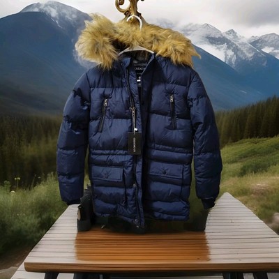 CREATMO US Teen Puffer Jacket Waterproof Color Navy Blue   Size 10/12 