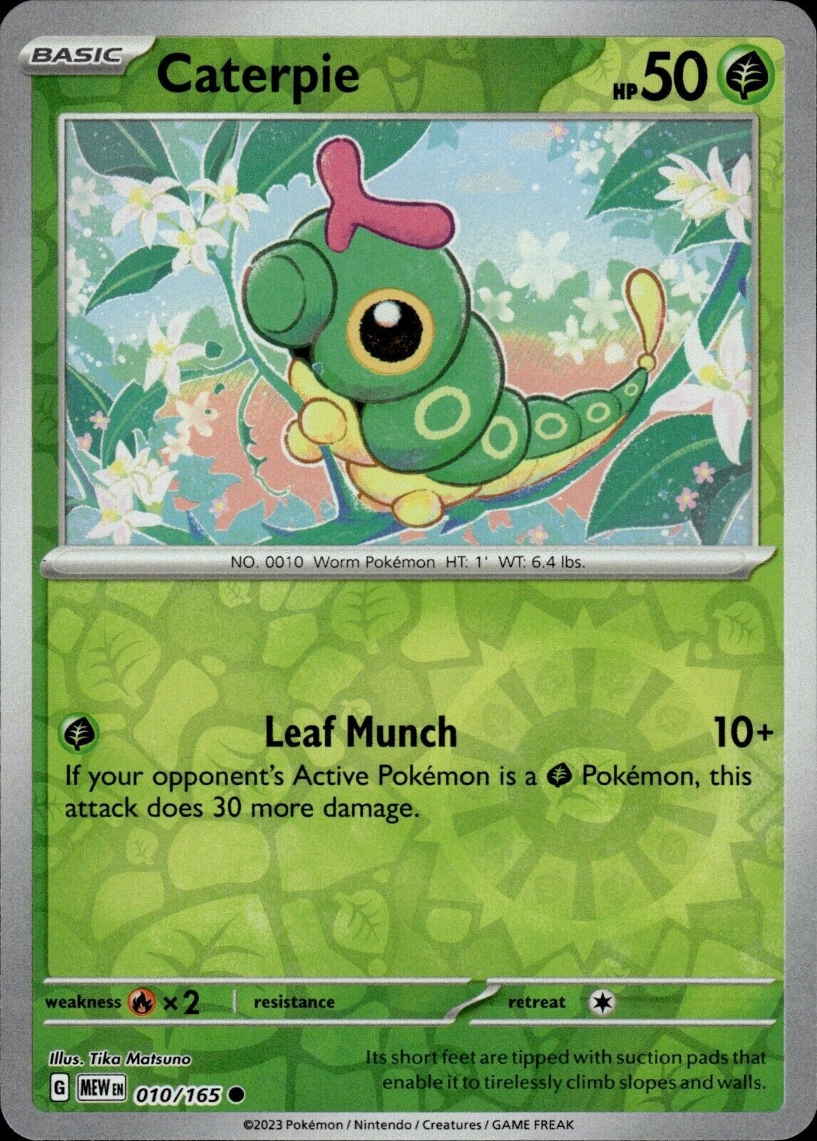 Pokémon 151 - Caterpie 010/165 - Reverse Holo - NM/M