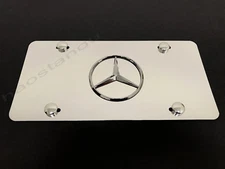1x 3D "MBLOGO" emblem Aluminum Chrome Front Plate RUST FREE