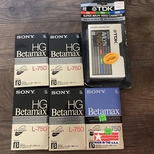 SONY HG BETAMAX L-750 NEW FACTORY SEALED BLANK TAPE TDK Lot of 6