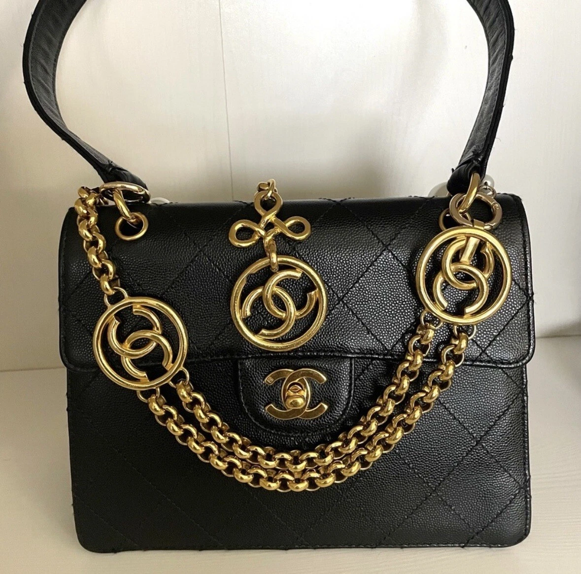 Chanel Kelly Box Bag Black Caviar eBay