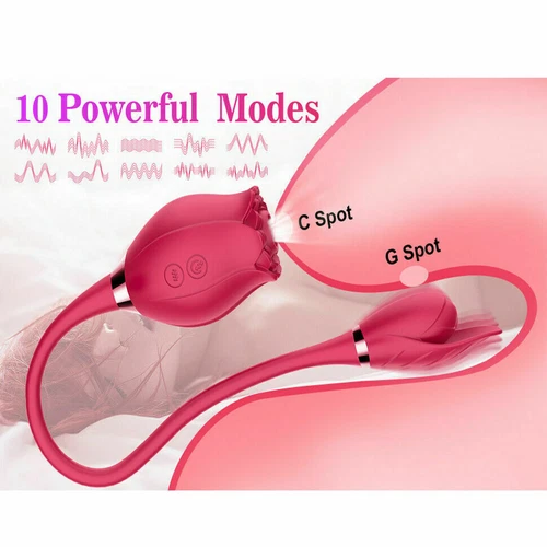 Rose Clit Sucking Vibrator G-spot Dildo Strong Sucker Sex Toys for Women Couple - Picture 13 of 13