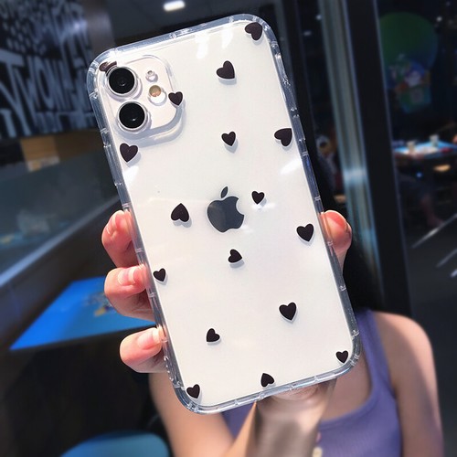 Funda de silicona transparente resistente a los golpes para iPhone 15 Pro Max 14 13 12 11 XS 7 8 corazón - Imagen 6 de 12