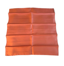 Men's Hand Rolled Solid Coral 100 Silk Pocket Square 16" Italy