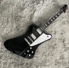 Custom Firebird Electric Guitar Black Bone Nut Chrome Hardware 6 strings Top