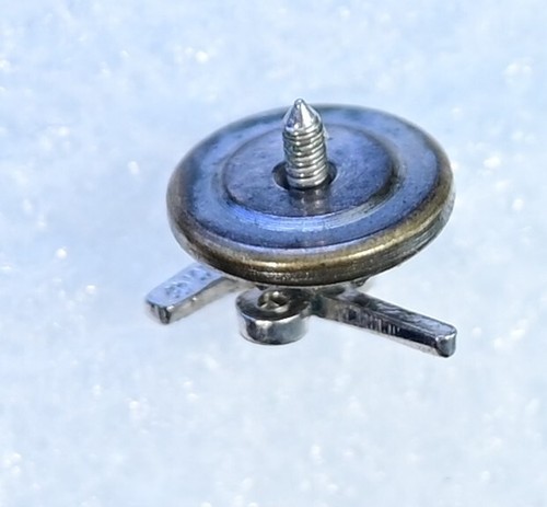 14k Weißgold Diamant Freimaurer Freemason zwei Kugeln Röhrenkette Anstecknadel 0,3g 7/16 - Bild 5 von 5