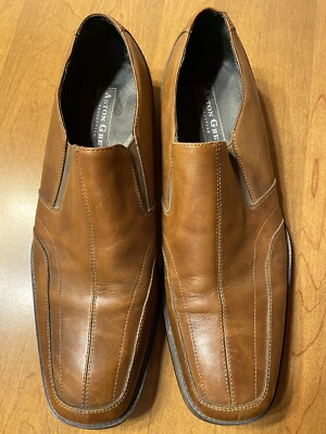 Ashton Grey Mens Dress Shoes Brown Size 10.5 Slip On Loafer Monterey Leather