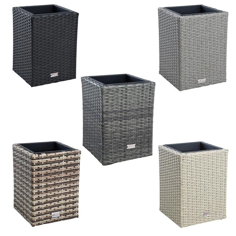 Polyrattan Blumentopf Übertopf 40 cm Pflanztopf Blumenkübel Rattan Pflanzkübel - Bild 2 von 4