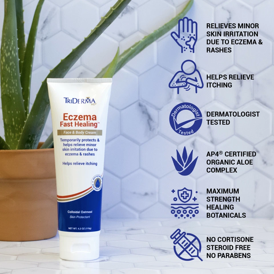 TriDerma Eczema Fast Healing Face & Body Soothing Cream - FSA Eligible - 4.2 oz - Image 4 of 4