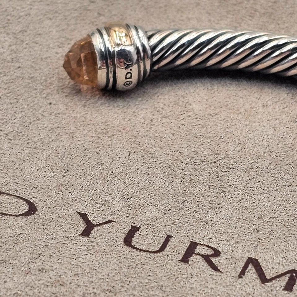 Brazalete David Yurman Cable Classics Morganita y Oro 14K 5mm Cable Foto 4 de 4