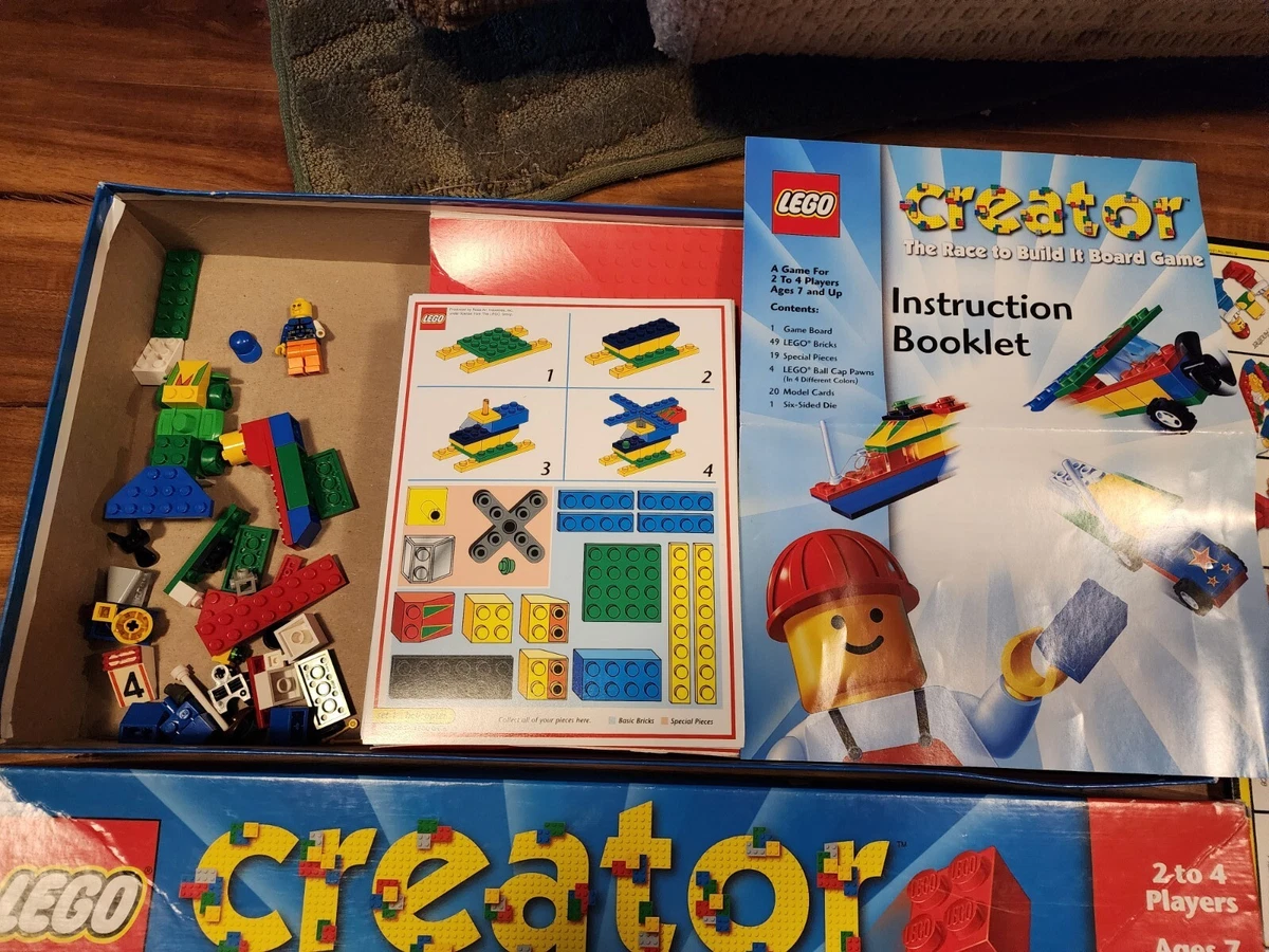 LEGO Creator Race To Build It Board Game 1999 Includes Bricks Replacement Parts