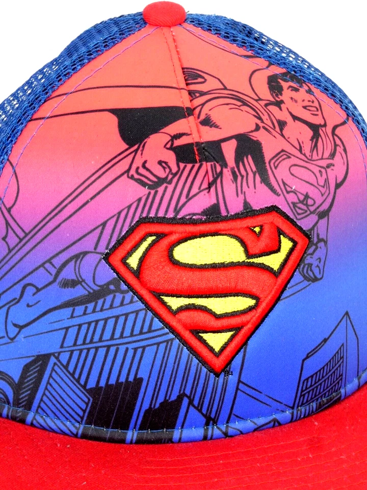 Superman Hat Baseball Cap New Era Youth 59Fifty DC Comics Snapback Red Blue - Image 2 of 4