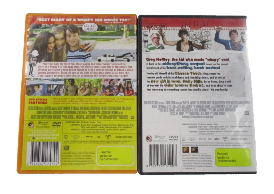 Diary Of A Wimpy Kid Long Haul- Wimpy Kid 2 Woodrick Rules DVDs PG PAL R4 20th C - Image 2 of 4