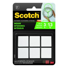 3M Indoor Fasteners White 7/8" x 7/8" 12 Sets/PK RF4720 