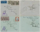 MALAYA KEDAH 2 COVERS 1941 CENSORED AIRMAIL APO SORTING OFFICE + FPO PMKs to KAR