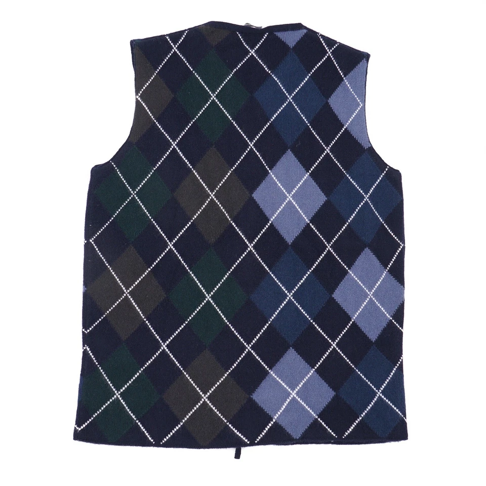 Cárdigan Suéter Chaleco Cruciani Diamante Argyle Estampado Cachemira M (UE 50) NUEVO CON ETIQUETAS Foto 3 de 4