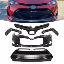 5pcs Front Bumper Coverupper Lower Grill For 2017-19 Toyota Corolla L Le Xle Ce