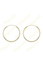 Classic 18K Yellow Gold Filled LightWeight 40mm/1.57" Endless Thin Hoop Earrings