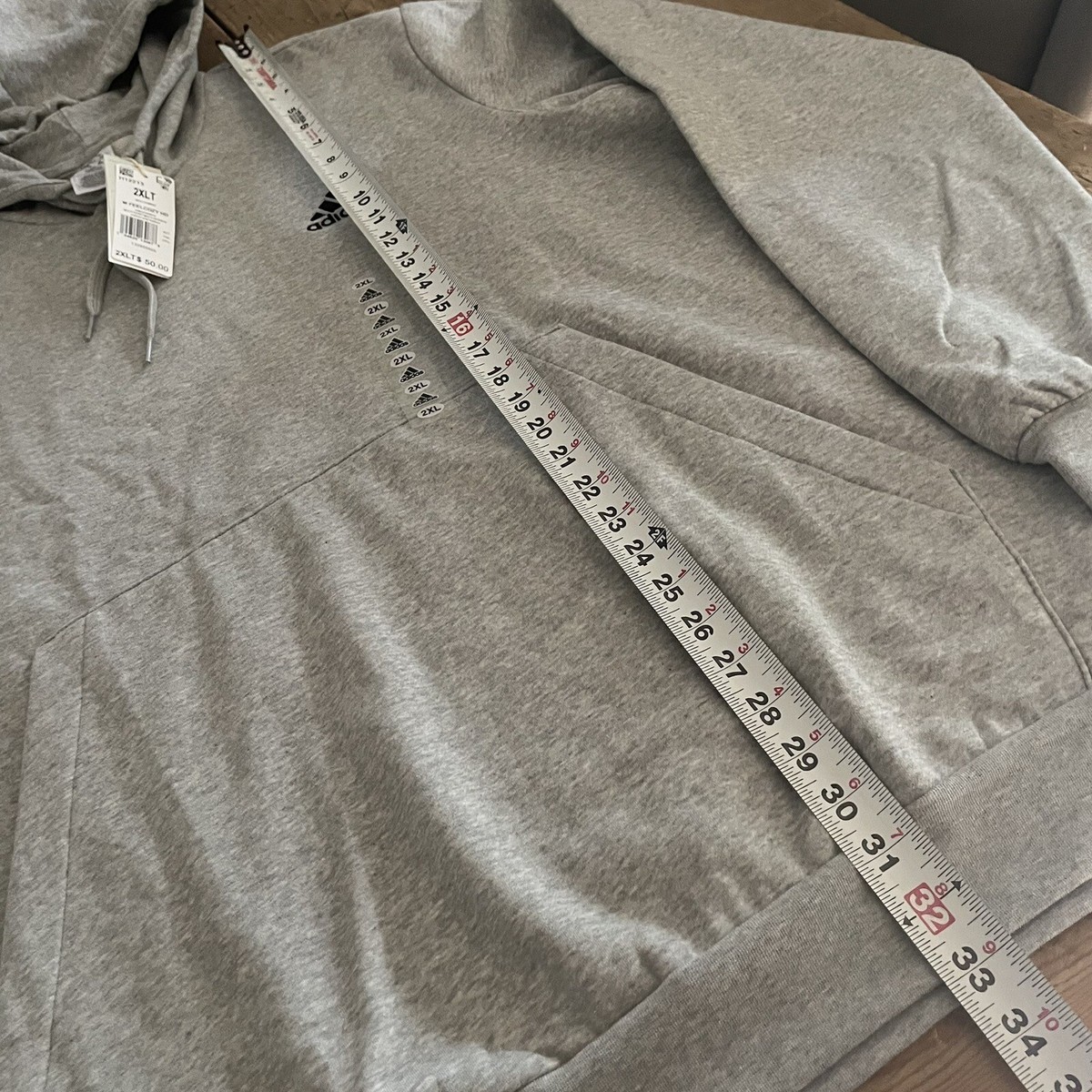 NWT Adidas Grey Heather Feel Cozy Pullover Fleece Hoodie H12213