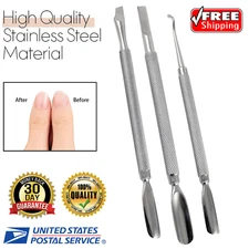 CUTICLE PUSHER INGROWN TOENAIL LIFTER MANICURE PEDICURE NAIL CARE TOOLS (3 PC)