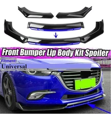 Car Front Bumper Splitter Lip Diffuser Spoiler Body Kit Full Surrounded 4pcs