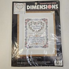 Dimensions Counted Cross Stitch Kit United Hearts Vintage 1996 Sealed