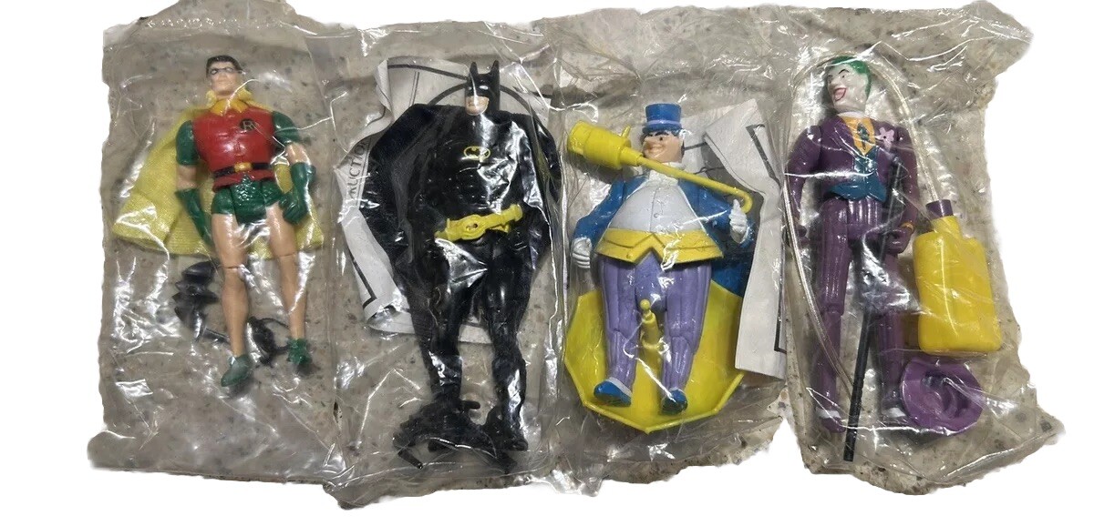 Vintage DC Batman Action Figures Joker Penguin Robin 1980s NEW IN PKG JCPenney