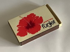 QANTAS FUNJET slim matchbox - CERISE flower design Fiji route 1970s