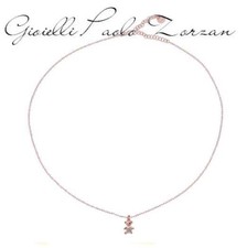 Collana rue des mille con orsetto pendente in argento rosato GRZ-011ORS