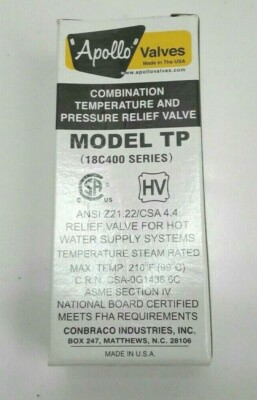 Apollo Valves TP134 3/4'' NPT 150 PSI 95K BTU/Hr Pressure Relief Valve 18C40228