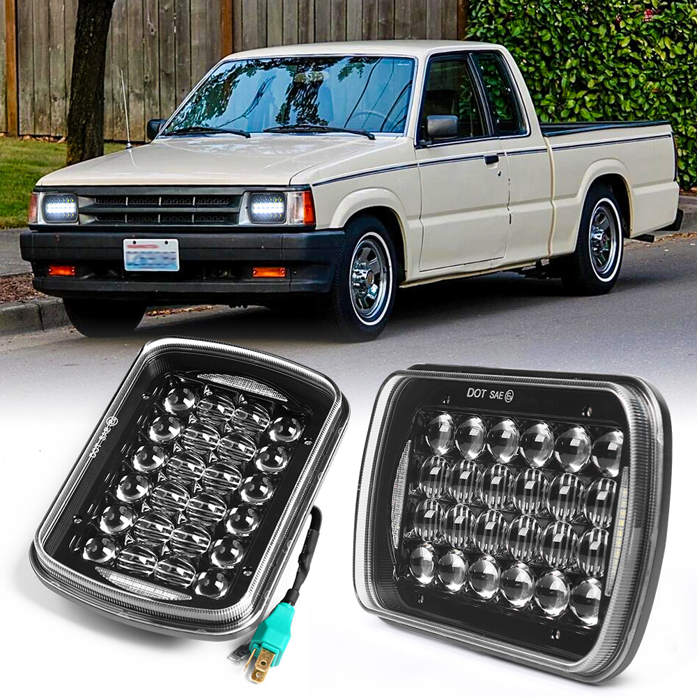 DOT Pair 5x7" 7X6" Led Headlights Halo DRL For Mazda B2000 B2200 B2600