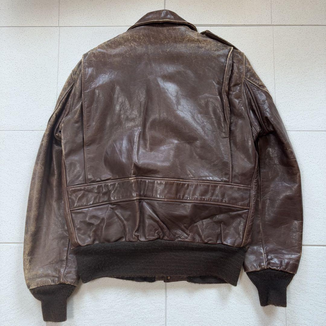 Schott A-2 Leather Flight Jacket Genuine Brown G-1 _#sc1002 Schott A-2 Leather Flight Jacket Genuine Brown G-1 _#sc1002