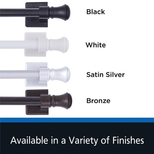 Adjustable Magnetic Drapery Rod 16-28in No Tools Required Multi-Use Black - Picture 9 of 9