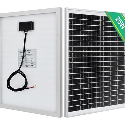 Solarmodul 25 Watt 12 Volt  Monokristallin für Off Grid Camping Boot Auto