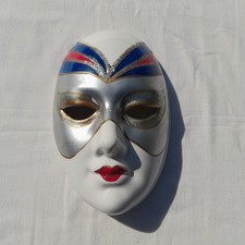 Venezianische Keramik / Porzellan Maske Deko handbemalt (1)