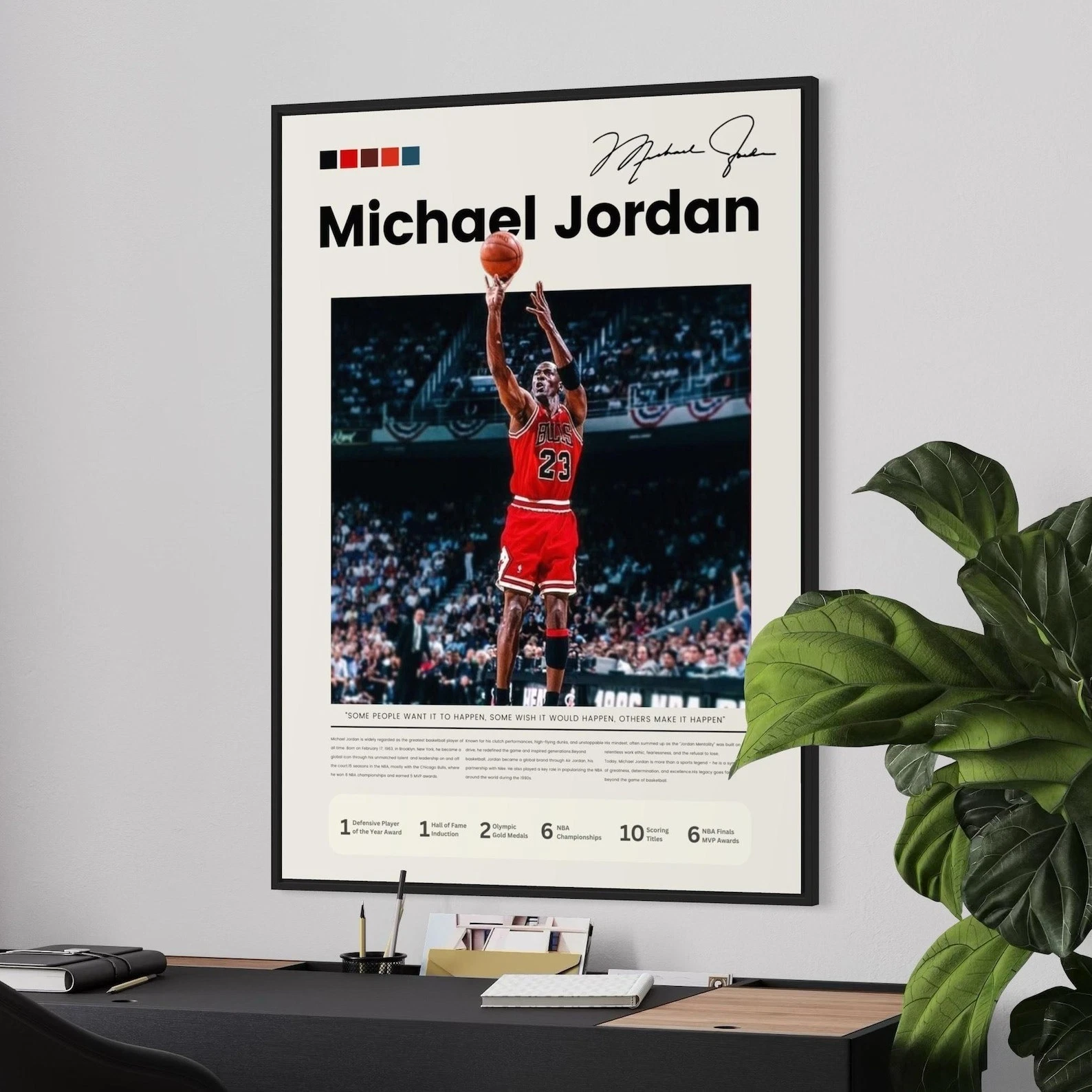 Michael Jordan Poster NBA Legend Wall Art Print | Classic Sports Decor