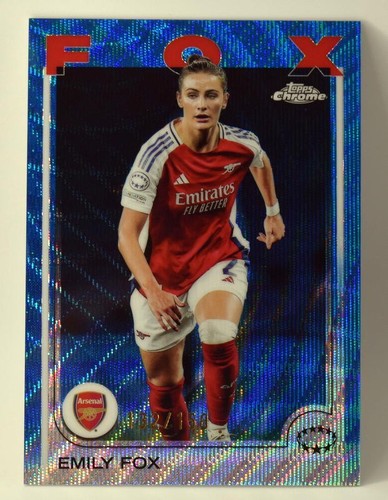 2024-25 Topps Chrome UEFA UWCL #70 Emily Fox   Blue Wave Refractor /150
