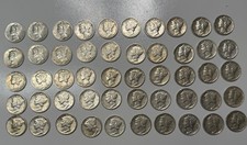 Mercury Dime Roll 50 - Xfxf 90 Silver Bullion P D S Collection Higher Grade Mercury Dime Roll 50 - Xfxf 90 Silver Bullion P D S Collection Higher Grade