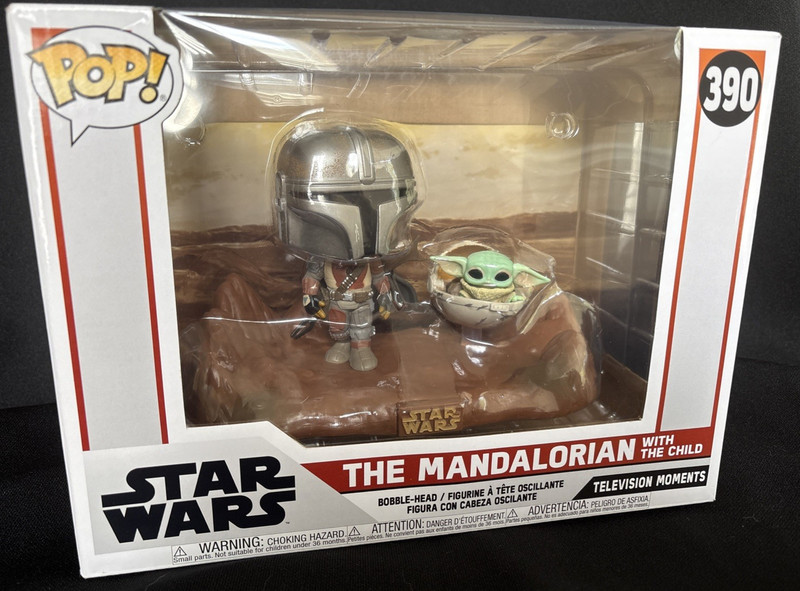 NEW!!  Funko POP Star Wars TV Moments MANDALORIAN WITH CHILD #390 Vinyl Figure