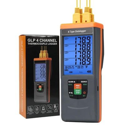 Thermoelement Thermometer 4-Kanal Datenlogger USB Temperaturbereich 