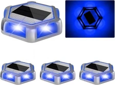 4× Solar Deck Lights Outdoor Garden Pathway Driveway Stair Step Lamps Waterproof