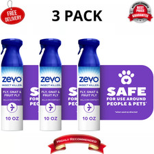Zevo Flying Insect Killer Spray for Gnats Mosquitoes 10 oz, 3 Pack