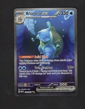 Carta Pokemon Blastoise ex 200/165 Scarlatto e Viola 151 SIR Holo quasi nuova