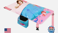 Mermaid Airplane/Travel Bed Airplane Seat Extender for Kids Blue Pink GiftBook