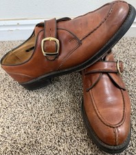 Allen Edmonds Cornell Monk Strap Dress Shoes Mens 10D Cognac Brown Made In USA