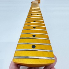 DIY Electric Guitar Neck 22 Frets 25.5" Scale Length Yellow Dot Inlay Maple Wood
