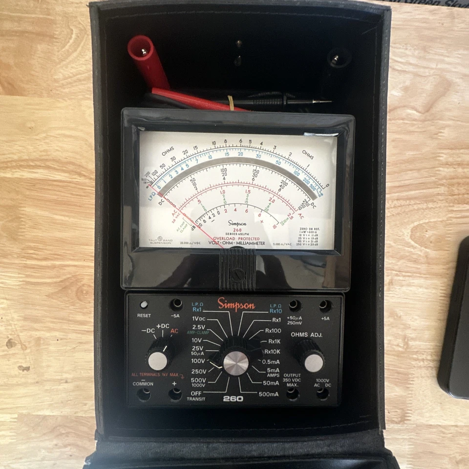 Simpson 260 Series 6XLPM Overload Protected Volt Ohm Milliammeter Multimeter - Image 2 of 4
