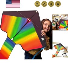 42" Large Rainbow Kite for Kids and Adults - Easy to Assemble  Fly Large Kit...