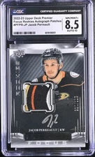 2022-23 Premier #PFPR-JP Jacob Perreault Focus Rookies Auto Patches CGC 8.5 /125